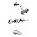 Moen Adler Chrome 3-Handle Single Function Round Bathtub And Shower Faucet Valve Included | 82663