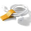 Leather XL Cord Wrap - Laptop Charging & Extension Cords Organizer, Magnetic Closure - Yellow