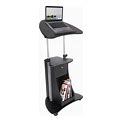 Techni Mobili Sit-To-Stand Mobile Medical Laptop Computer Cart, Black, Adjustable Height, B005