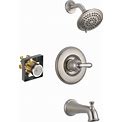 Delta Linden Stainless 1-Handle Bathtub And Shower Faucet With Volume Control Valve Kit