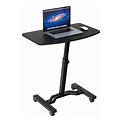 SHW Height Adjustable Mobile Laptop Stand Desk Rolling Cart, Height Adjustable From 28'' To 33'', Black