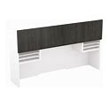 Overhead Hutch With Wood Doors - White Top With Slate Gray Base - Tuxedo By Office Star Products