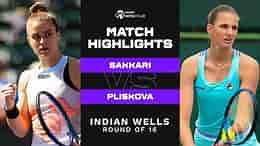 Maria Sakkari vs. Karolina Pliskova | 2023 Indian Wells Round of 16 | WTA Match Highlights